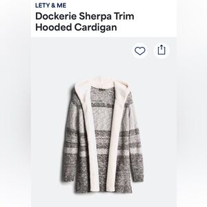 Dockerie Sherpa Trim Hooded Cardigan - Size: Small, Color: Grey